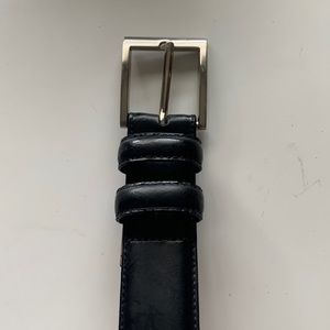 NWOT men’s black leather belt 40”/1  1/4” wide